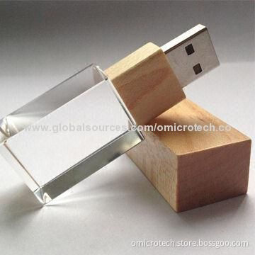 Transparent Crystal USB Flash Disk, 1 to 32GB Capacities